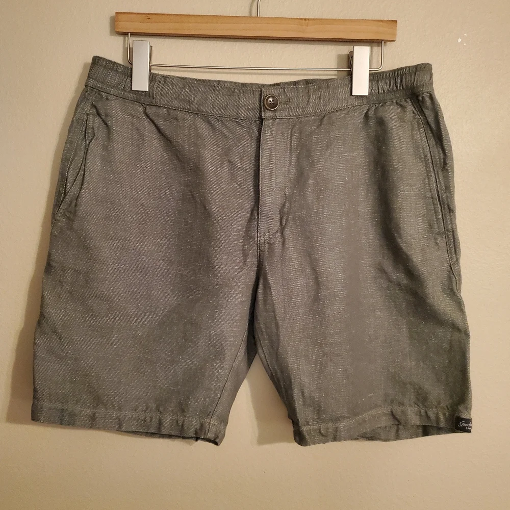 GOOD MAN BRAND‎ Army Green Linen Blend Flat Front Chino Shorts Men's Size L